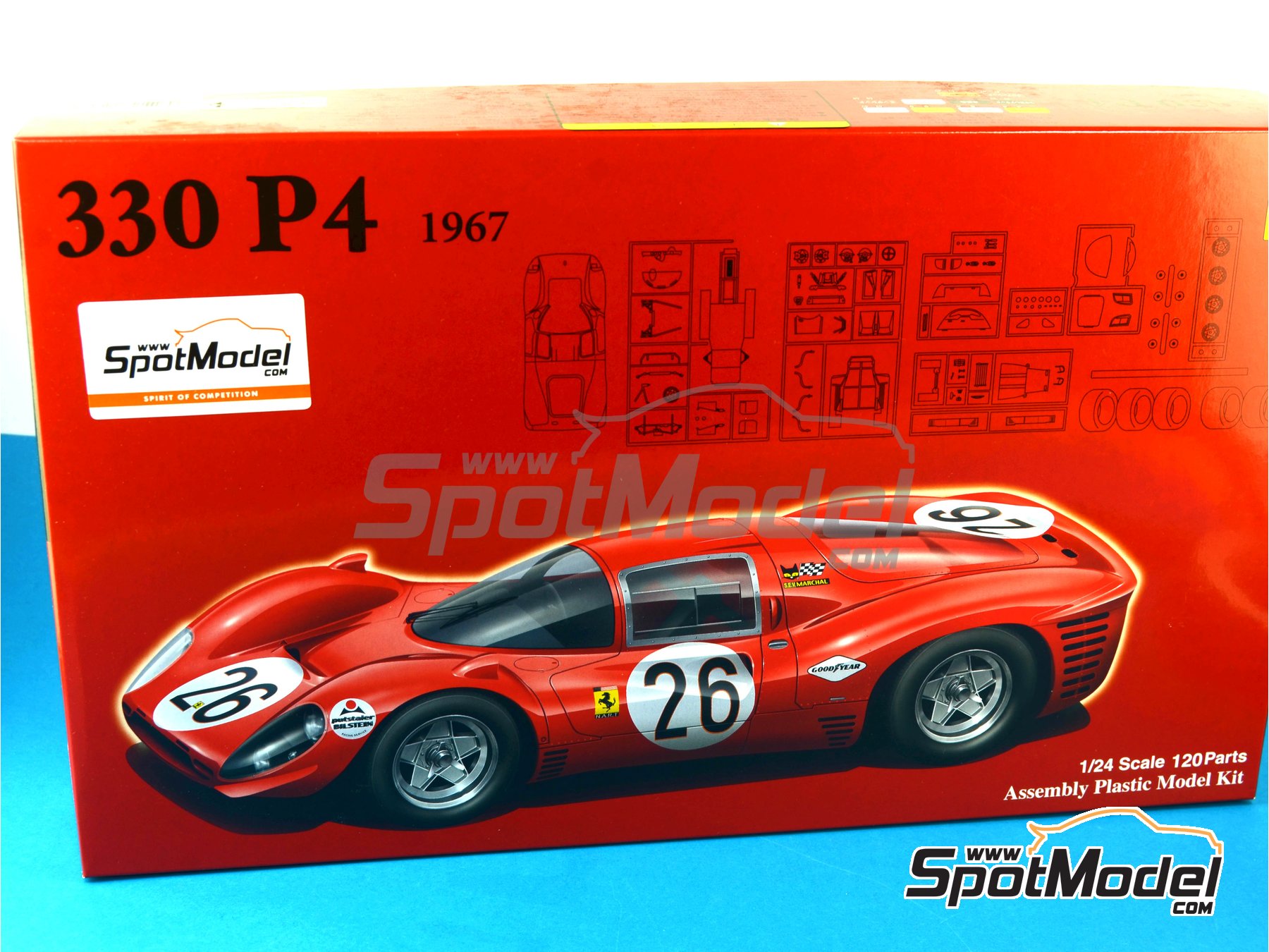 Fujimi 125756: Car scale model kit 1/24 scale - Ferrari 330 P4 