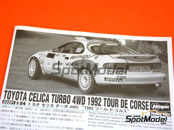 Image 7: Toyota Celica Turbo 4WD Repsol - Tour de Corse 1992 | Model car kit in 1/24 scale manufactured by Hasegawa (ref.&nbsp;20291)