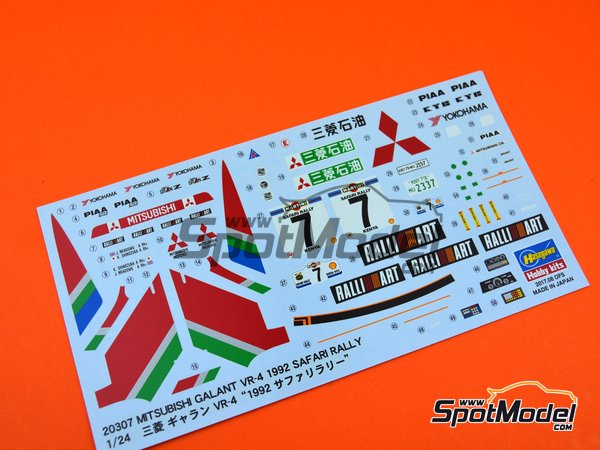 Image 6: Mitsubishi Galant VR-4 Ralli Art - Safari Rally 1992 | Model car kit in 1/24 scale manufactured by Hasegawa (ref.&nbsp;20307)