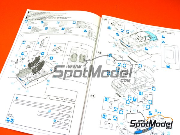 Image 8: Mitsubishi Galant VR-4 Ralli Art - Safari Rally 1992 | Model car kit in 1/24 scale manufactured by Hasegawa (ref.&nbsp;20307)
