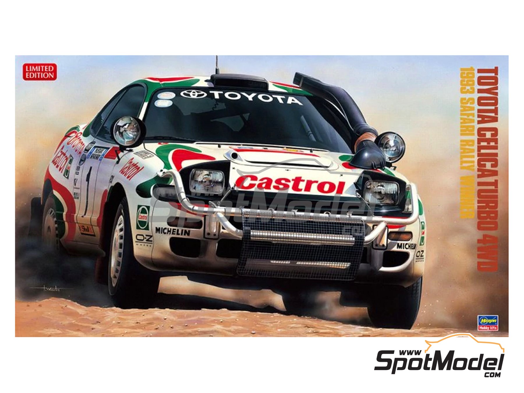 Image 1: Toyota Celica Turbo 4WD Toyota Castrol Team - Safari Rally 1993 | Model car kit in 1/24 scale manufactured by Hasegawa (ref.&nbsp;20309)