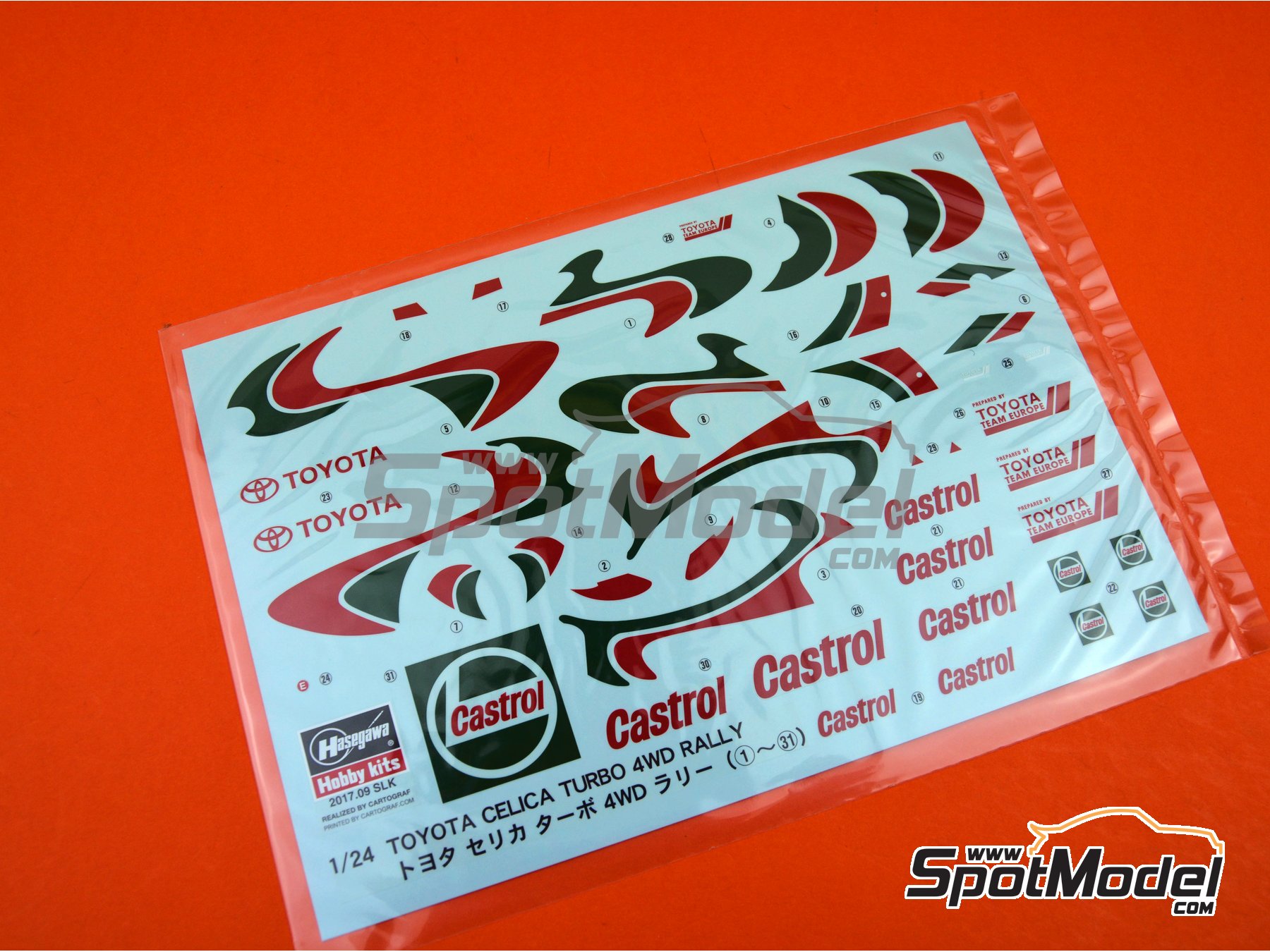 Image 5: Toyota Celica Turbo 4WD Toyota Castrol Team - Safari Rally 1993 | Model car kit in 1/24 scale manufactured by Hasegawa (ref.&nbsp;20309)