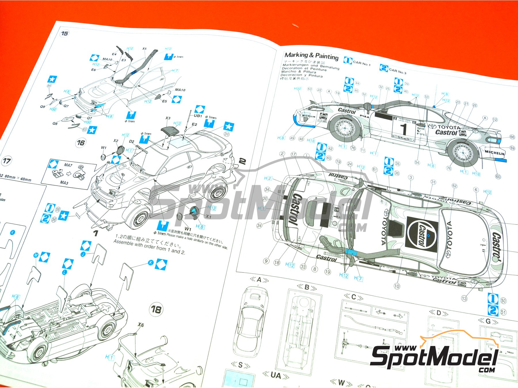 Image 8: Toyota Celica Turbo 4WD Toyota Castrol Team - Safari Rally 1993 | Model car kit in 1/24 scale manufactured by Hasegawa (ref.&nbsp;20309)