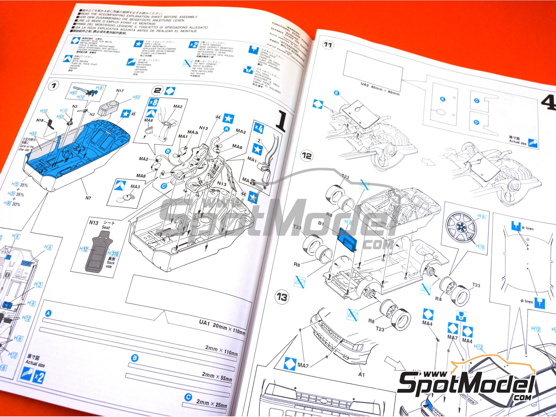 Image 11: Subaru Legacy RS Subaru Rally Team - New Zealand rally, Tour de Corse 1993 | Model car kit in 1/24 scale manufactured by Hasegawa (ref.&nbsp;20311)