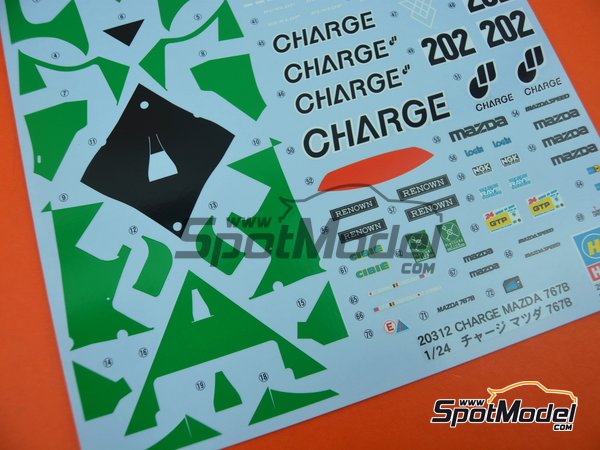 Image 7: Mazda 767B Equipo Mazdaspeed patrocinado por Charge - 24 Horas de Le Mans 1989 | Maqueta de coche en escala 1/24 fabricado por Hasegawa (ref. 20312, tambien 4967834203129)