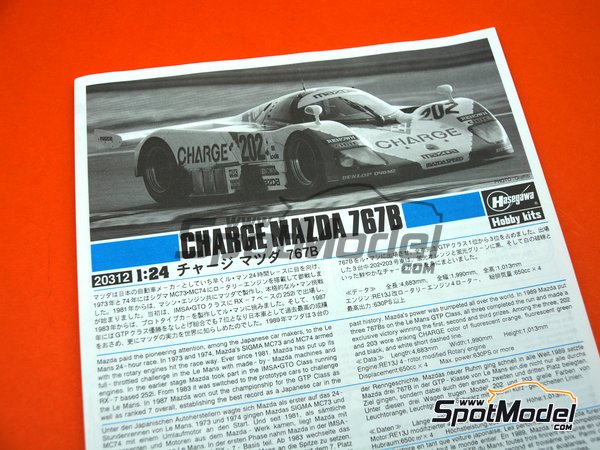 Image 9: Mazda 767B Equipo Mazdaspeed patrocinado por Charge - 24 Horas de Le Mans 1989 | Maqueta de coche en escala 1/24 fabricado por Hasegawa (ref. 20312, tambien 4967834203129)