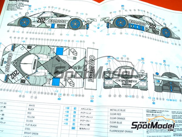 Image 11: Mazda 767B Equipo Mazdaspeed patrocinado por Charge - 24 Horas de Le Mans 1989 | Maqueta de coche en escala 1/24 fabricado por Hasegawa (ref. 20312, tambien 4967834203129)