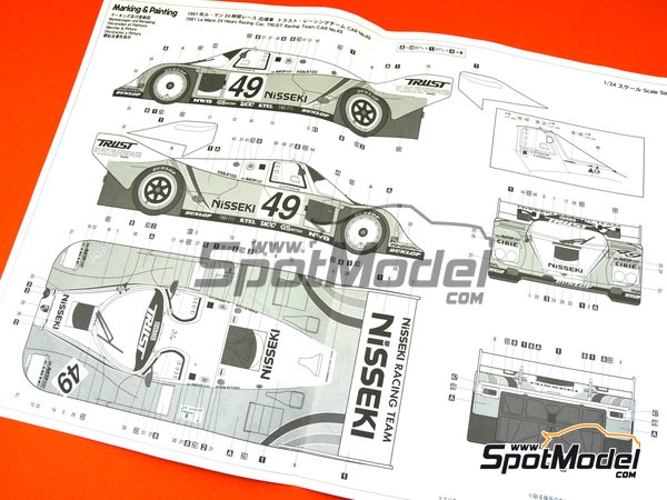 Image 10: Porsche 962C Nisseki Trust Racing Team - 24 Hours Le Mans 1991 | Model car kit in 1/24 scale manufactured by Hasegawa (ref.&nbsp;20318)