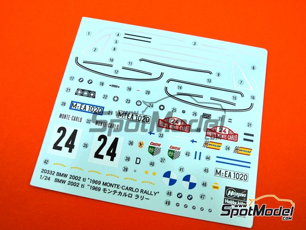 Image 3: BMW 2002 tii - Montecarlo Rally - Rallye Automobile de Monte-Carlo 1969 | Model car kit in 1/24 scale manufactured by Hasegawa (ref.&nbsp;20332)