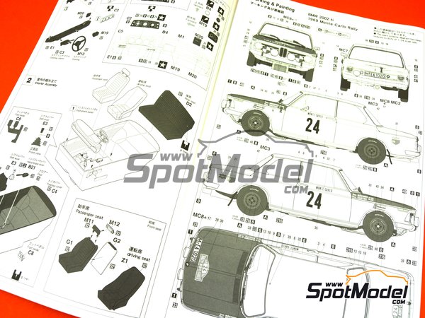 Image 13: BMW 2002 tii - Montecarlo Rally - Rallye Automobile de Monte-Carlo 1969 | Model car kit in 1/24 scale manufactured by Hasegawa (ref.&nbsp;20332)