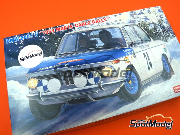 Image 14: BMW 2002 tii - Montecarlo Rally - Rallye Automobile de Monte-Carlo 1969 | Model car kit in 1/24 scale manufactured by Hasegawa (ref.&nbsp;20332)