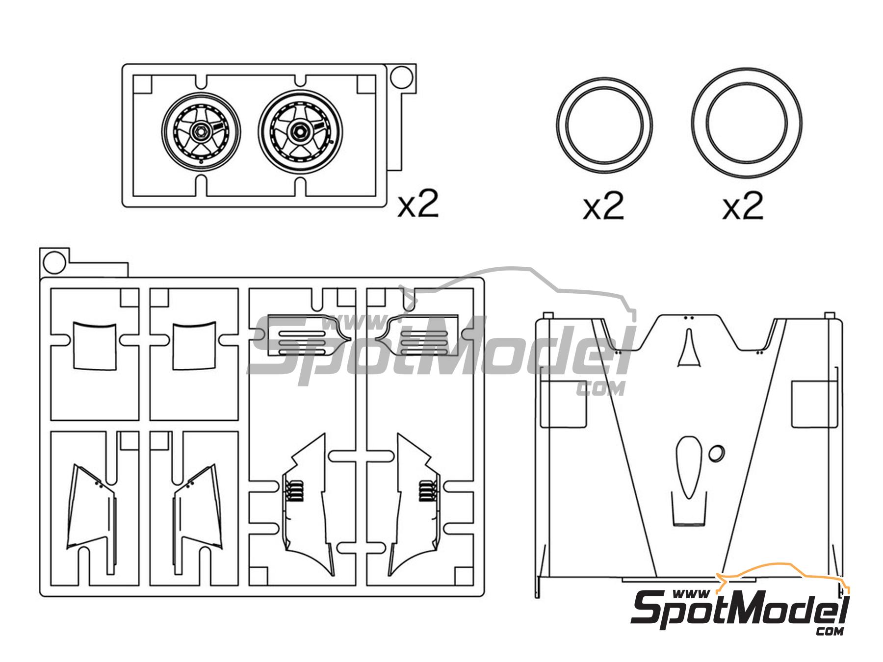 Image 2: Nissan R92CP Nismo Team sponsored by YHP, Hewlett Packard - Fuji 1000 Km 1992 | Car scale model kit in 1/24 scale manufactured by Hasegawa (ref. 20404, also 4967834204041)