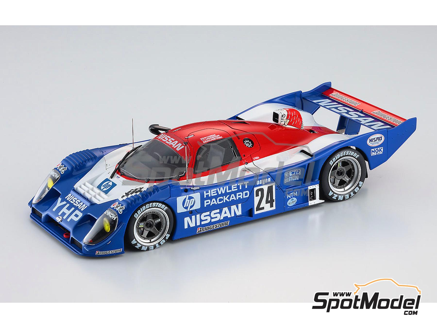 Image 3: Nissan R92CP Nismo Team sponsored by YHP, Hewlett Packard - Fuji 1000 Km 1992 | Car scale model kit in 1/24 scale manufactured by Hasegawa (ref. 20404, also 4967834204041)