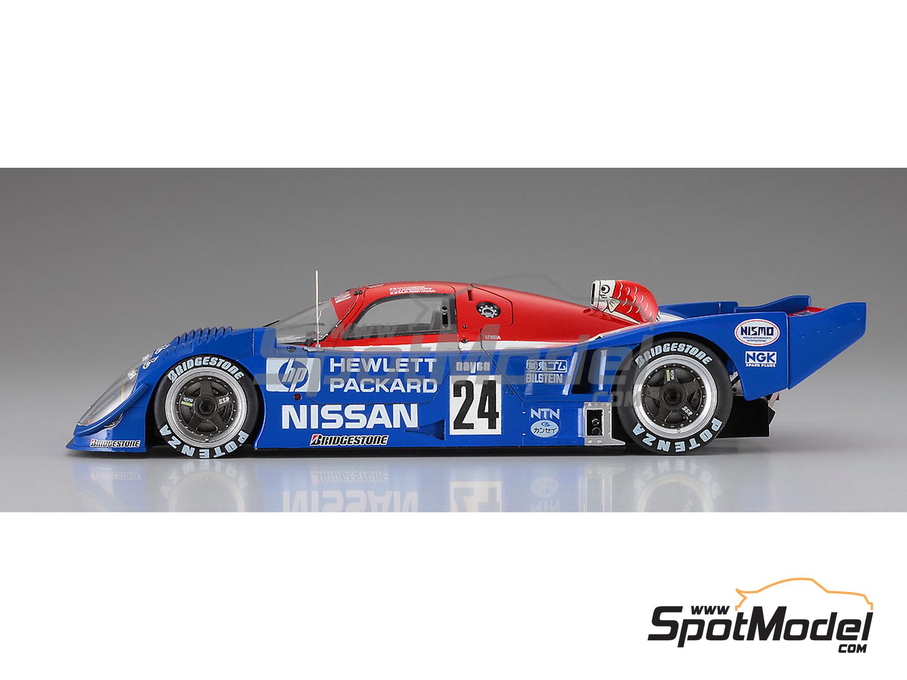 Image 5: Nissan R92CP Nismo Team sponsored by YHP, Hewlett Packard - Fuji 1000 Km 1992 | Car scale model kit in 1/24 scale manufactured by Hasegawa (ref. 20404, also 4967834204041)