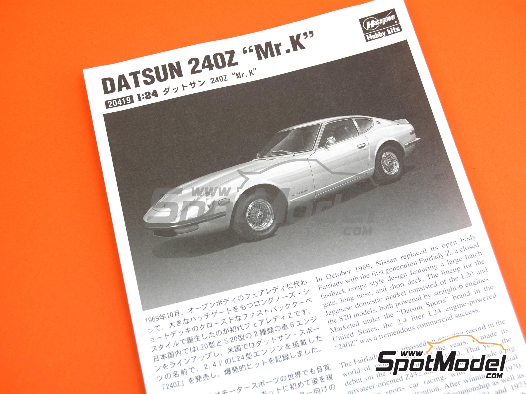 Image 10: Datsun 240Z Mr.K | Car scale model kit in 1/24 scale manufactured by Hasegawa (ref.&nbsp;20419, also 4967834204195)