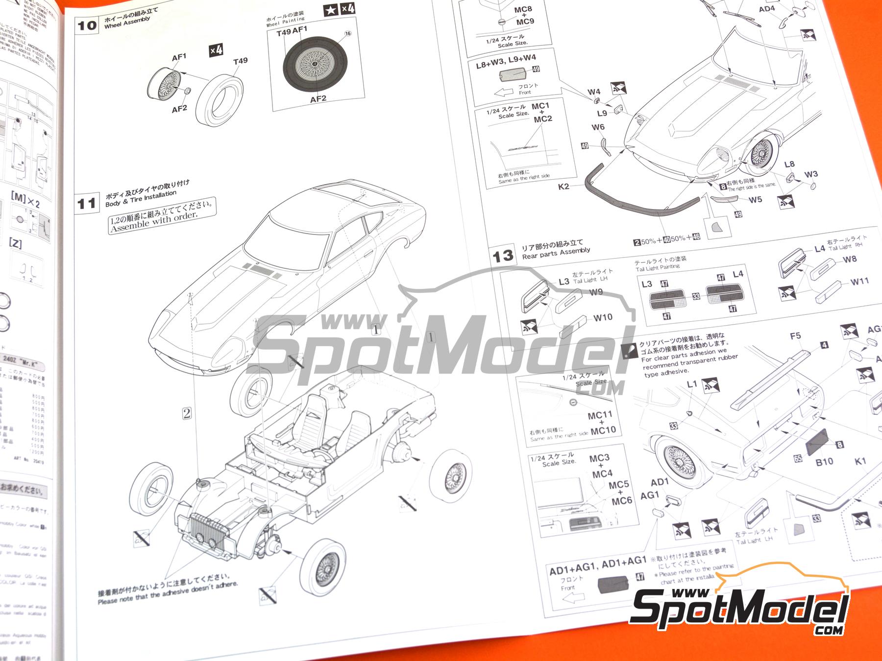 Image 12: Datsun 240Z Mr.K | Car scale model kit in 1/24 scale manufactured by Hasegawa (ref.&nbsp;20419, also 4967834204195)