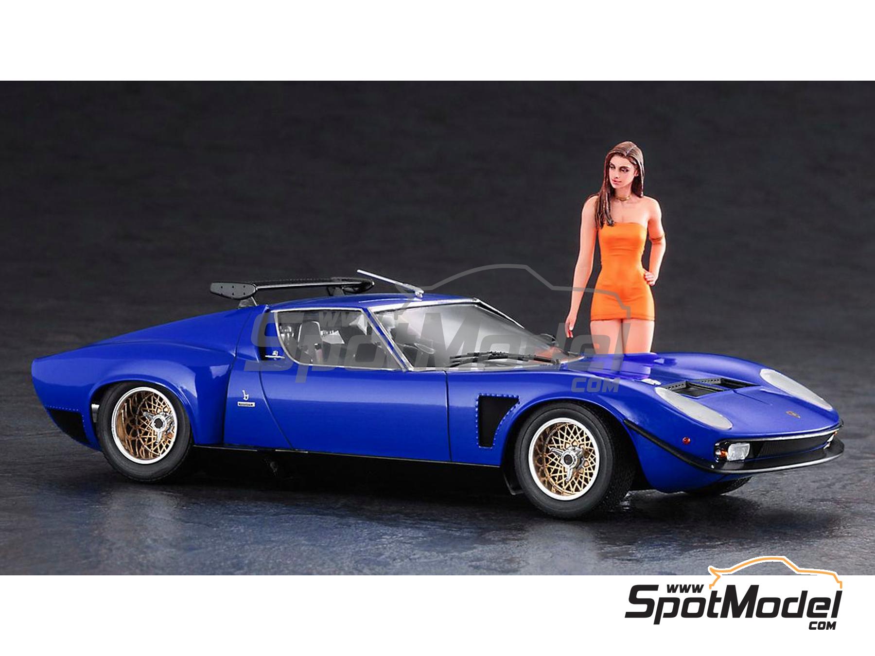Image 2: Lamborghini Miura Jota SVR with figure | Car scale model kit in 1/24 scale manufactured by Hasegawa (ref.&nbsp;20472, also 4967834204720)