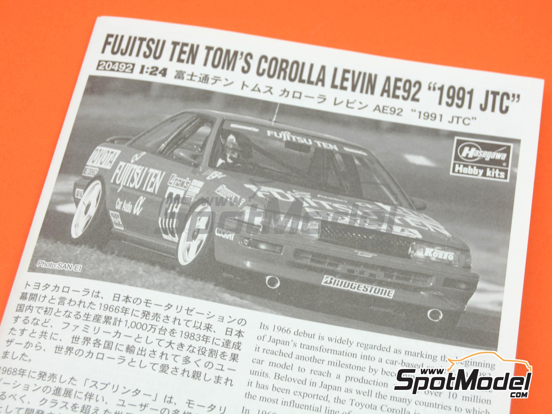 Hasegawa 20492: Car scale model kit 1/24 scale - Corolla Levin AE92 Ten ...