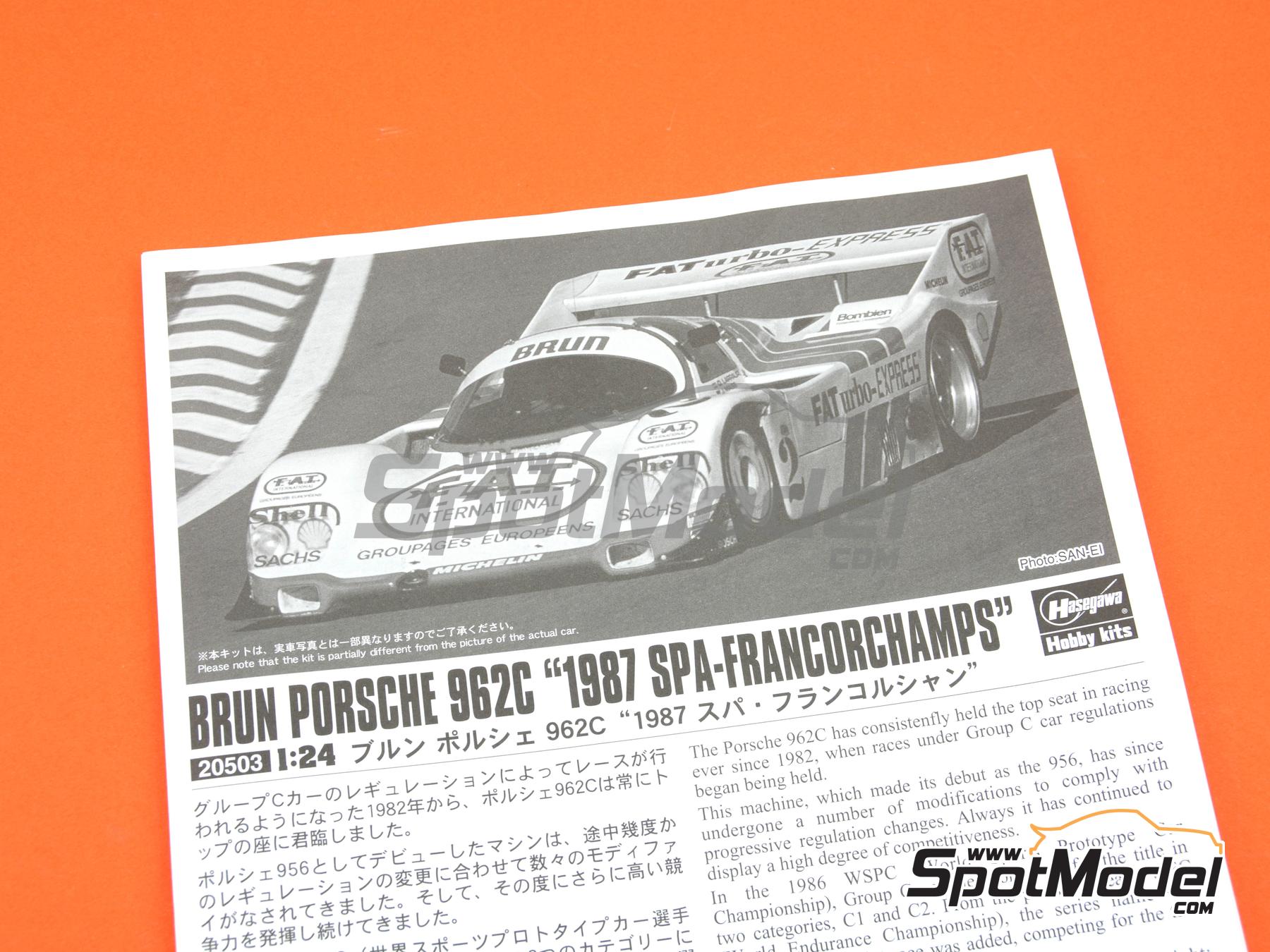 Hasegawa 20294 From a Porsche 962c 1/24 Scale Kit for sale online 