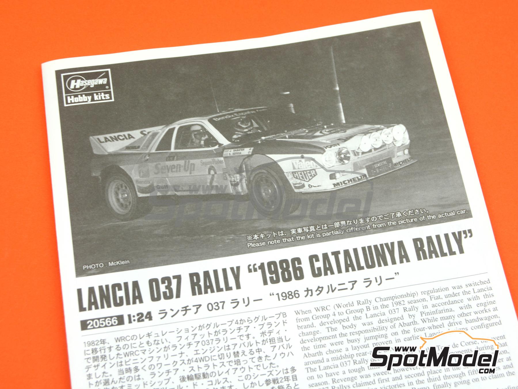 Image 7: Lancia 037 Rally Equipo Bendix Ibérica patrocinado por Seven Up - Rally Cataluña 1986 | Maqueta de coche en escala 1/24 fabricado por Hasegawa (ref. 20566, tambien 4967834205666)