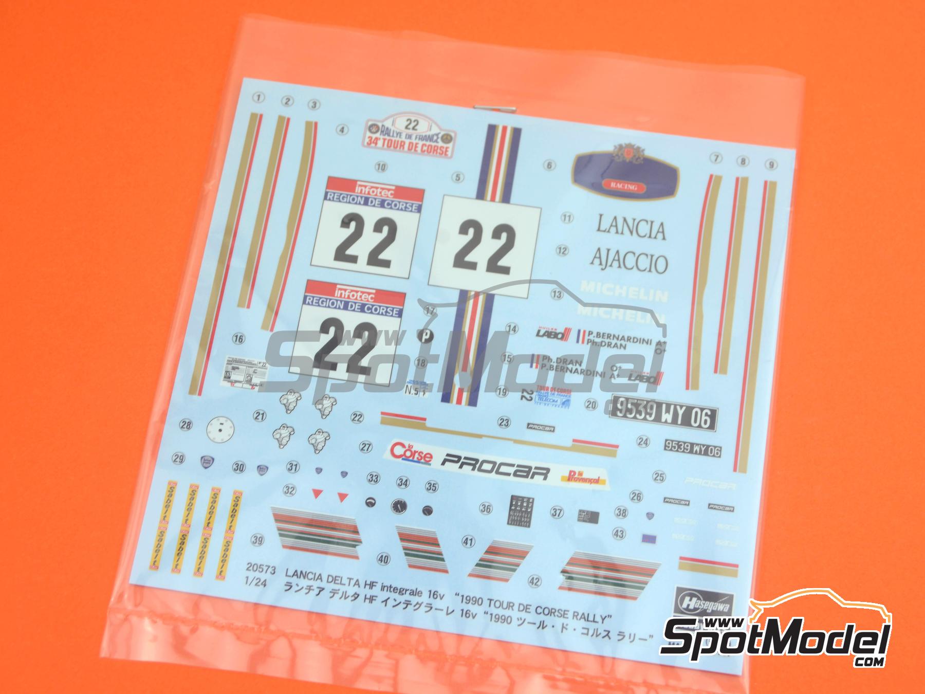 Image 7: Lancia Delta Integrale 16V Grupo N Equipo Procar patrocinado por Rothmans - Tour de Corse Rally de Francia 1990 | Maqueta de coche en escala&nbsp;1/24 fabricado por Hasegawa (ref.&nbsp;20573, tambien 4967834205734)