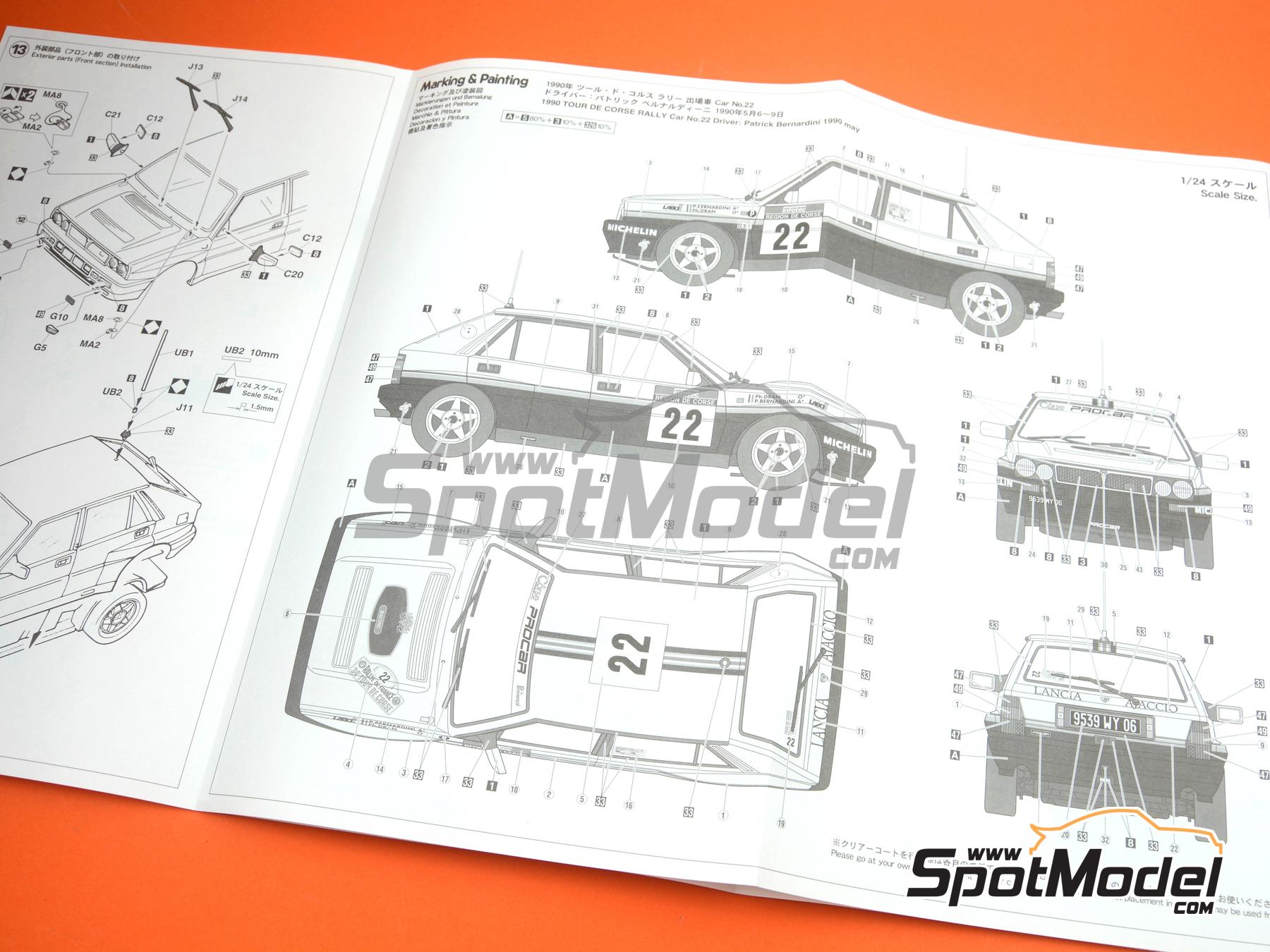 Image 11: Lancia Delta Integrale 16V Grupo N Equipo Procar patrocinado por Rothmans - Tour de Corse Rally de Francia 1990 | Maqueta de coche en escala&nbsp;1/24 fabricado por Hasegawa (ref.&nbsp;20573, tambien 4967834205734)