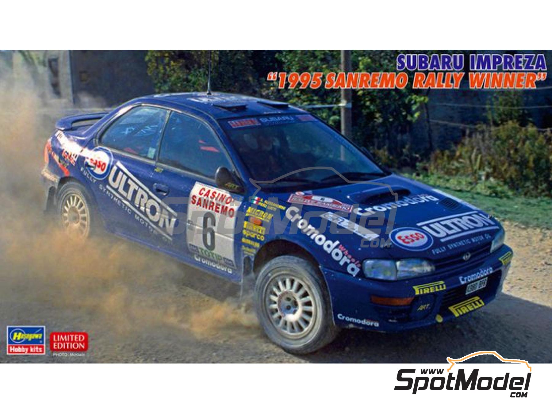 Image 1: Subaru Impreza WRX 555 Grupo A Equipo A.R.T. Engineering patrocinado por Esso Ultron - Rally de San Remo 1995 | Maqueta de coche en escala&nbsp;1/24 fabricado por Hasegawa (ref.&nbsp;20574, tambien 4967834205741)