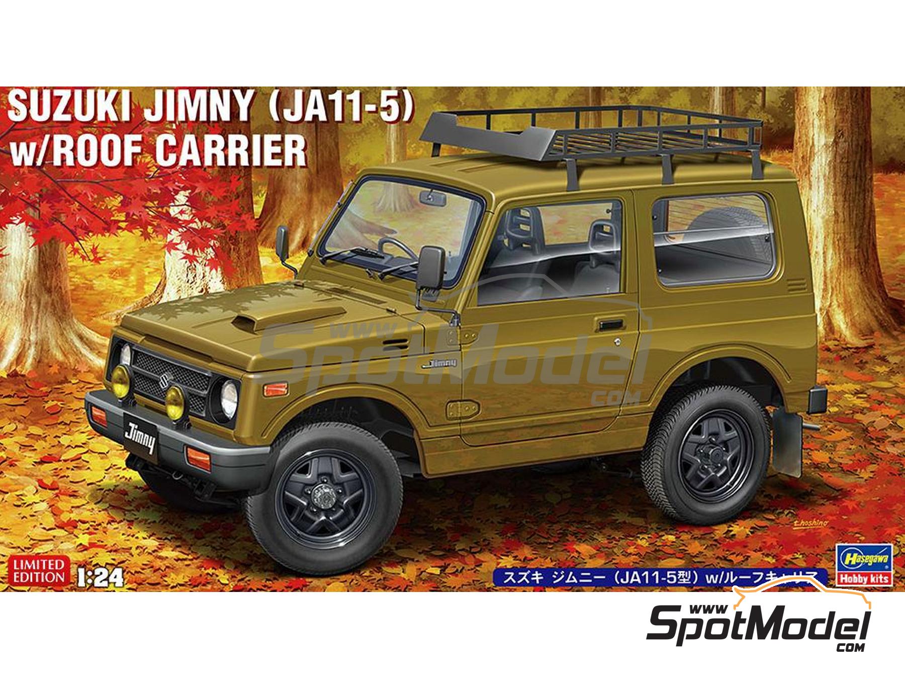 Image 1: Suzuki Jimny (JA11-5) with Roof Carrier | Car scale model kit in 1/24 scale manufactured by Hasegawa (ref.&nbsp;20606, also 4967834206069)