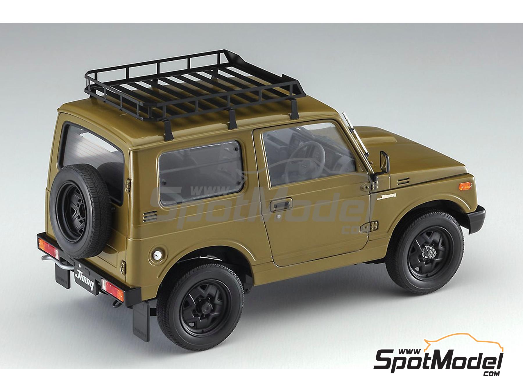 Image 3: Suzuki Jimny (JA11-5) with Roof Carrier | Car scale model kit in 1/24 scale manufactured by Hasegawa (ref.&nbsp;20606, also 4967834206069)