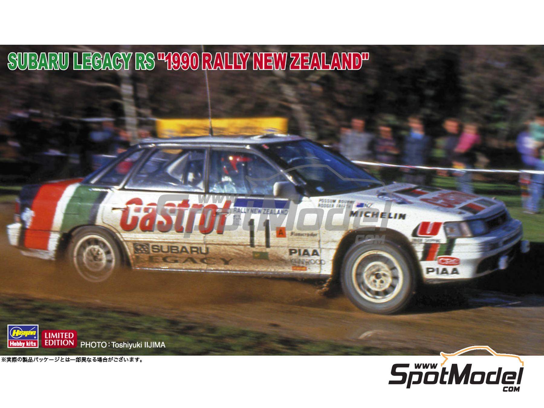 Image 1: Subaru Legacy RS Subaru Technica International Team sponsored by Castrol - New Zealand Rally 1990 | Car scale model kit in 1/24 scale manufactured by Hasegawa (ref.&nbsp;20636, also 4967834206366)
