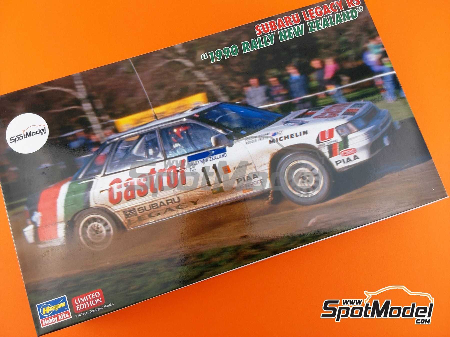 Image 2: Subaru Legacy RS Subaru Technica International Team sponsored by Castrol - New Zealand Rally 1990 | Car scale model kit in 1/24 scale manufactured by Hasegawa (ref.&nbsp;20636, also 4967834206366)