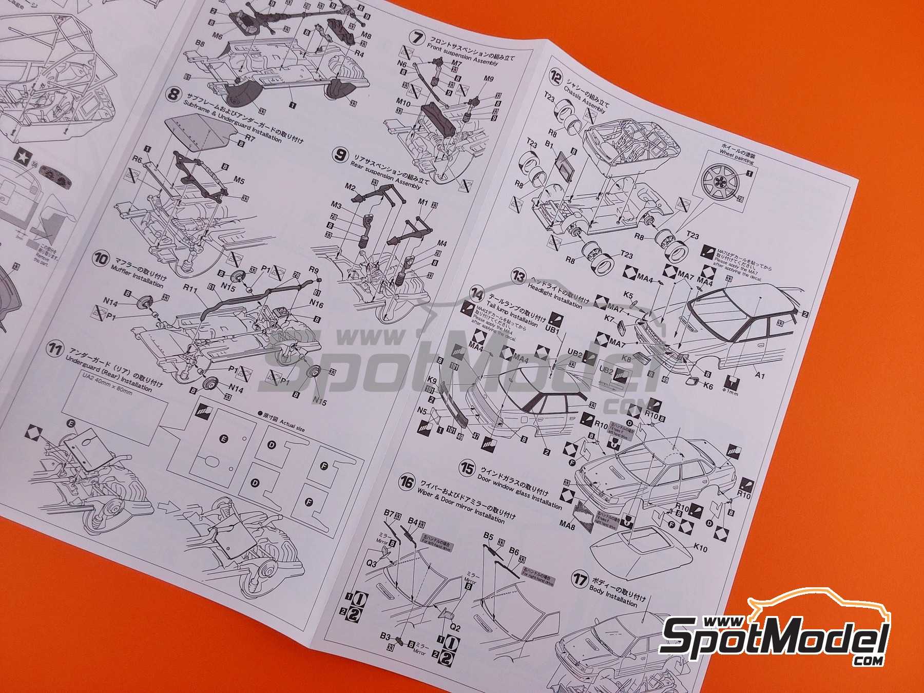 Image 5: Subaru Legacy RS Subaru Technica International Team sponsored by Castrol - New Zealand Rally 1990 | Car scale model kit in 1/24 scale manufactured by Hasegawa (ref.&nbsp;20636, also 4967834206366)