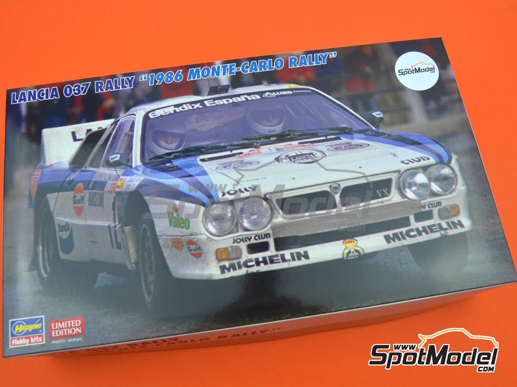 Image 11: Lancia 037 Rally sponsored by RACC Bendix España - Monte Carlo Rally - Rallye Automobile de Monte-Carlo 1986 | Car scale model kit in 1/24 scale manufactured by Hasegawa (ref. 20681, also 4967834206816)