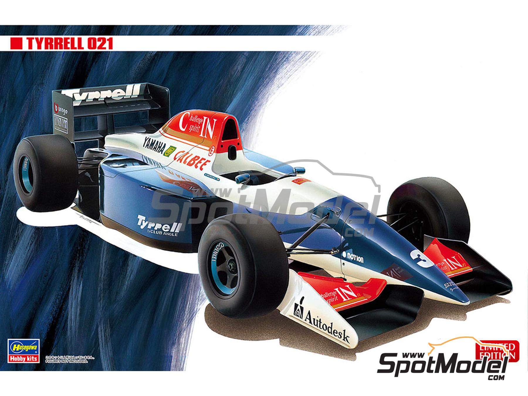 Image 1: Tyrrell Yamaha 021 sponsored by Calbee - FIA Formula 1 World Championship 1993 | Car scale model kit in 1/24 scale manufactured by Hasegawa (ref.&nbsp;20690, also 4967834206908)