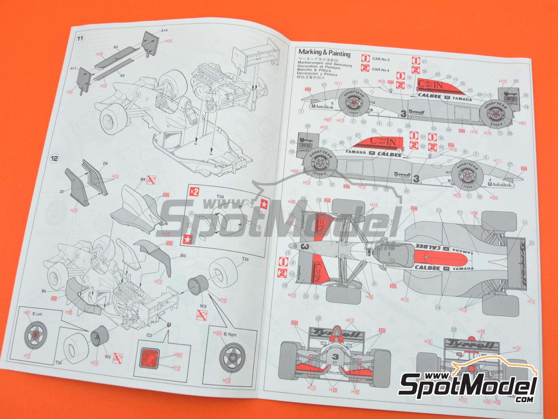Image 8: Tyrrell Yamaha 021 sponsored by Calbee - FIA Formula 1 World Championship 1993 | Car scale model kit in 1/24 scale manufactured by Hasegawa (ref.&nbsp;20690, also 4967834206908)