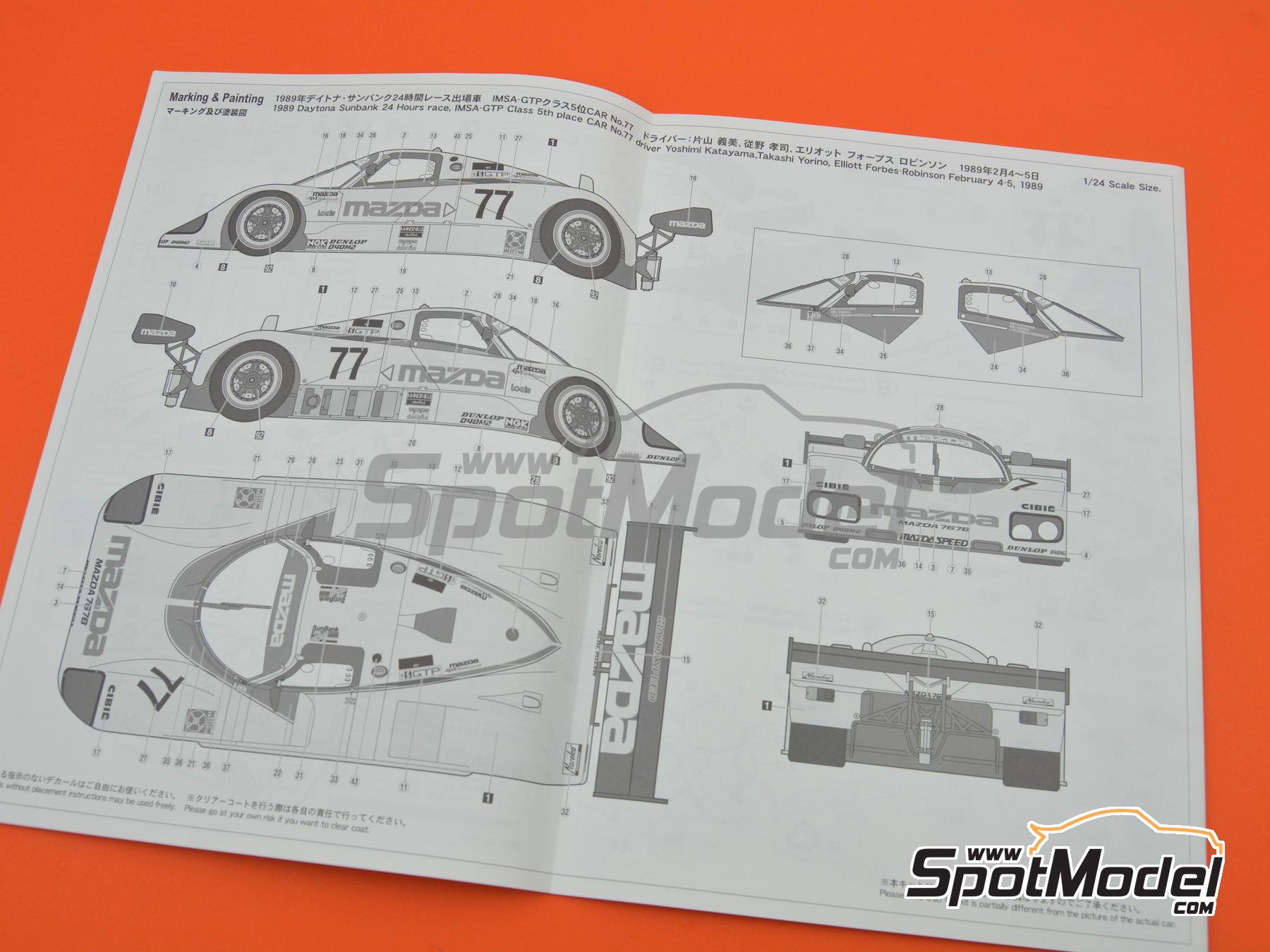 Hasegawa 20691: Car scale model kit 1/24 scale - Mazda 767B