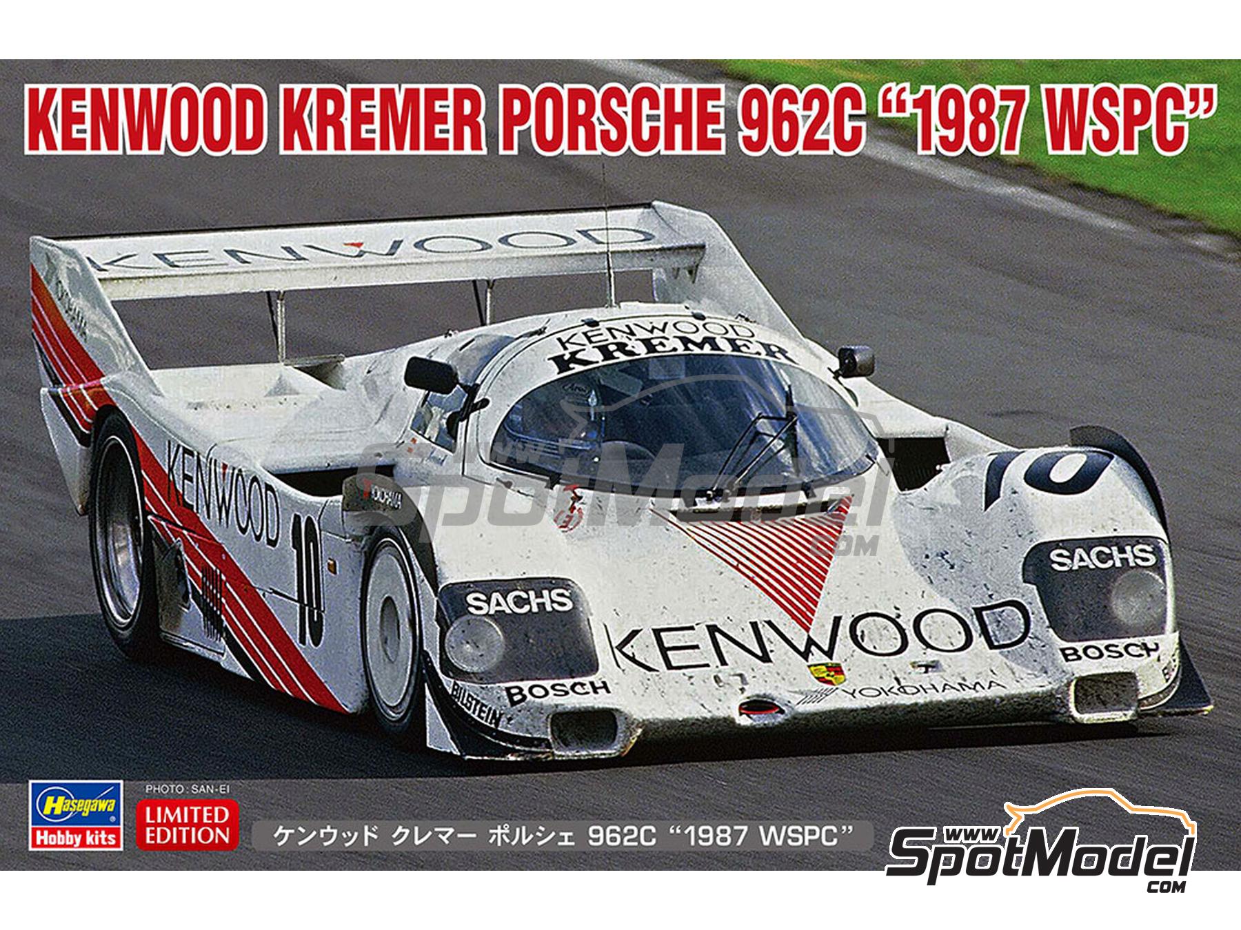 Hasegawa 20698: Car scale model kit 1/24 scale - Porsche 962C Kremer Racing  Team sponsored by Kenwood #10 - Franz Konrad (AT) + George Fouché (ZA) -  Fuji 1000 Km 1987 (ref. 20698) | SpotModel