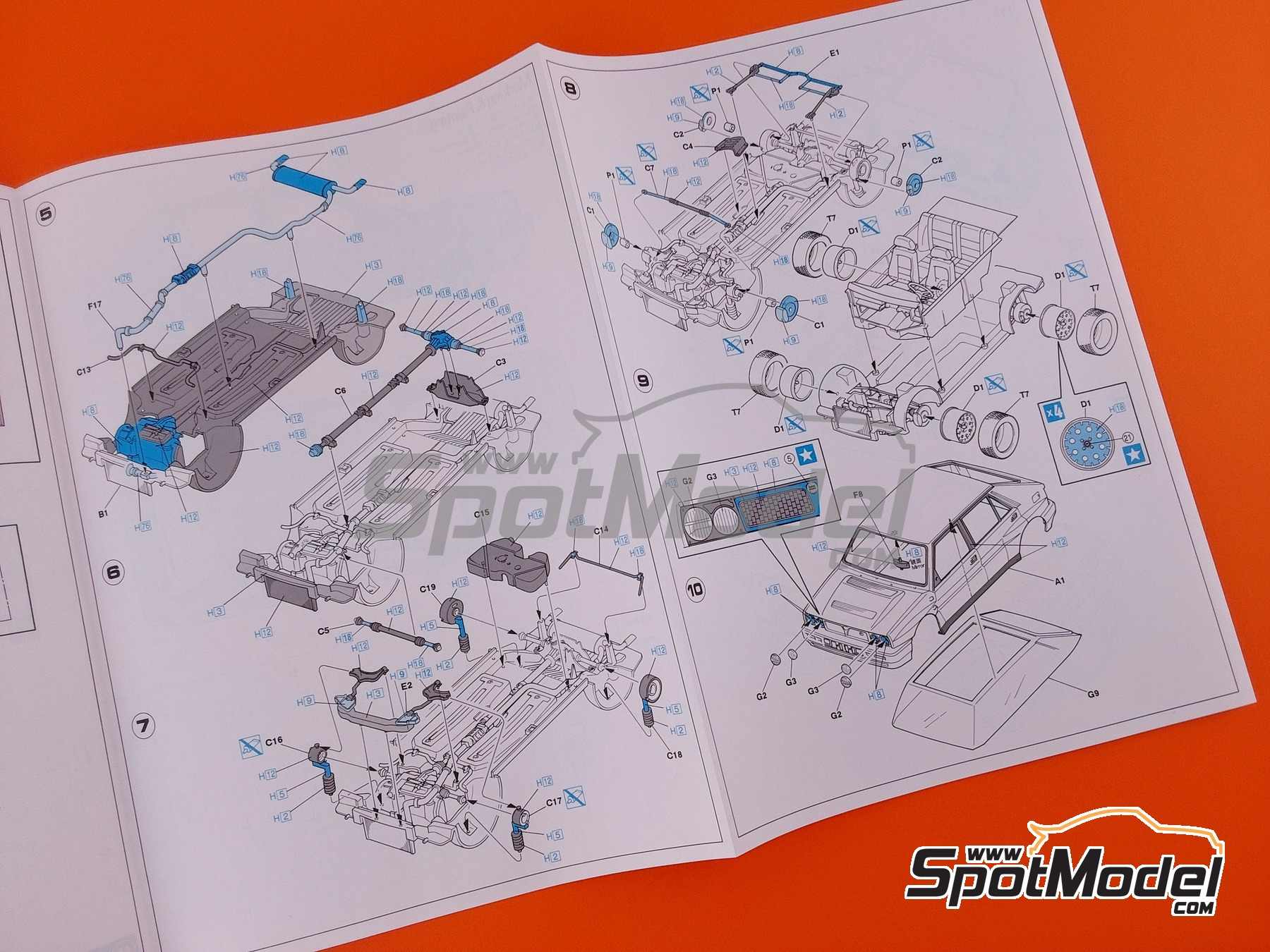 Image 5: Lancia Delta HF Integrale 16V | Car scale model kit in 1/24 scale manufactured by Hasegawa (ref. 20710, also 4967834207103)