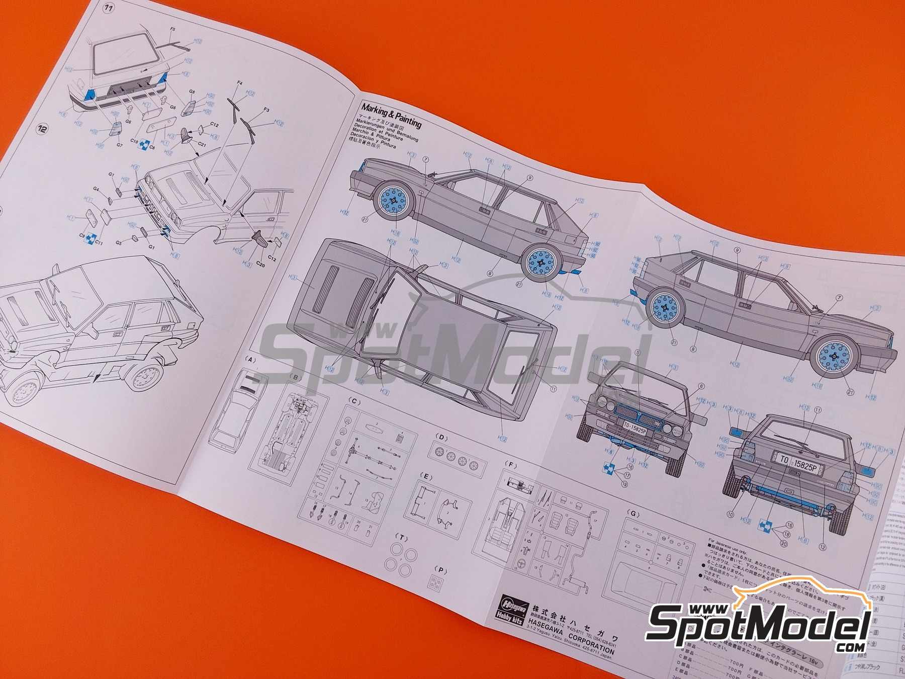 Image 6: Lancia Delta HF Integrale 16V | Car scale model kit in 1/24 scale manufactured by Hasegawa (ref. 20710, also 4967834207103)