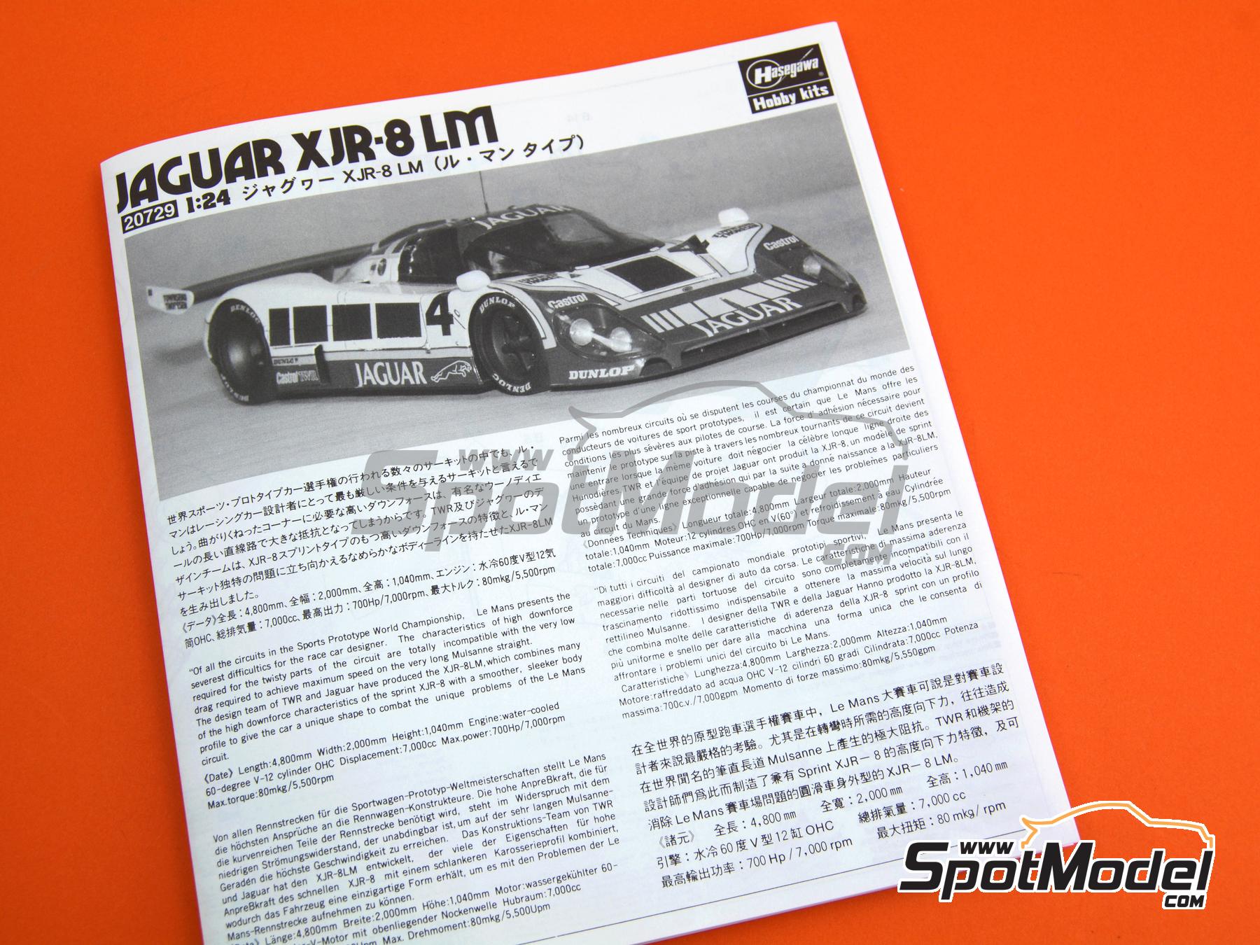 Hasegawa 20729: Car scale model kit 1/24 scale - Jaguar XJR-8 LM