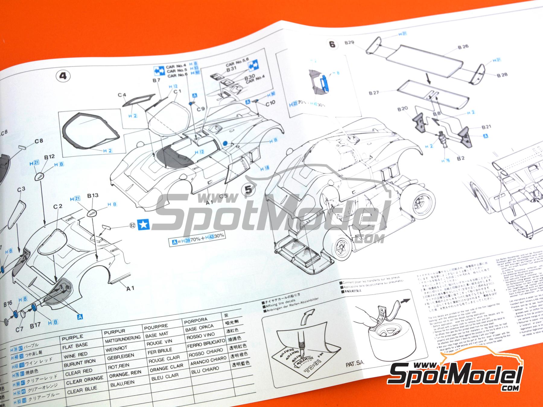 Image 8: Jaguar XJR-8 LM Silk Cut Works Team - 24 Hours Le Mans 1987 | Car scale model kit in 1/24 scale manufactured by Hasegawa (ref.&nbsp;20729, also 4967834207295)