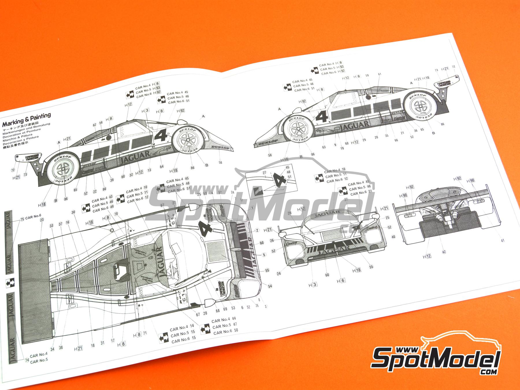 Image 9: Jaguar XJR-8 LM Silk Cut Works Team - 24 Hours Le Mans 1987 | Car scale model kit in 1/24 scale manufactured by Hasegawa (ref.&nbsp;20729, also 4967834207295)