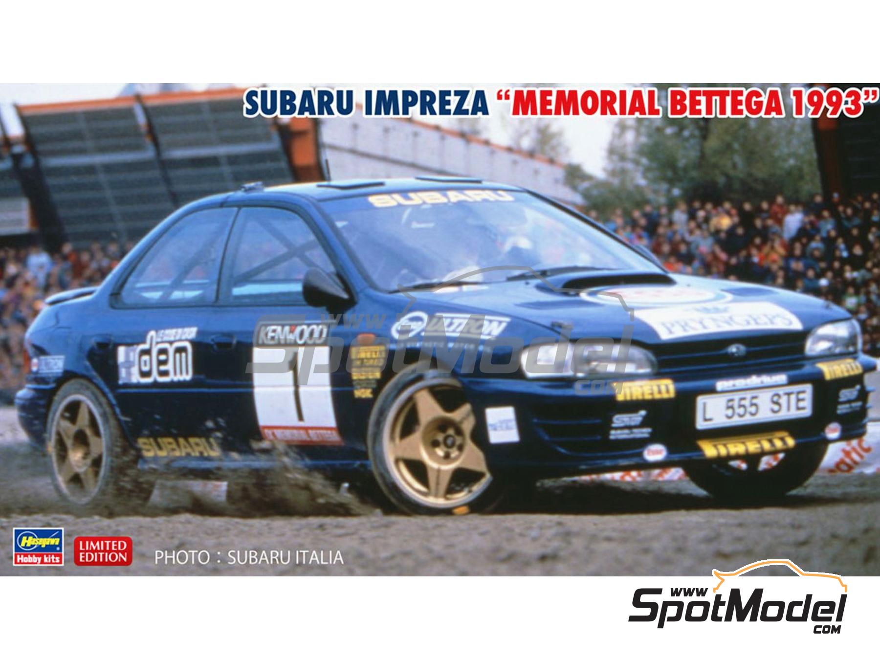 Image 1: Subaru Impreza WRX 555 Group A sponsored by Esso, Pryngeps - Memorial Bettega 1993 | Car scale model kit in 1/24 scale manufactured by Hasegawa (ref.&nbsp;20768, also 4967834207684)