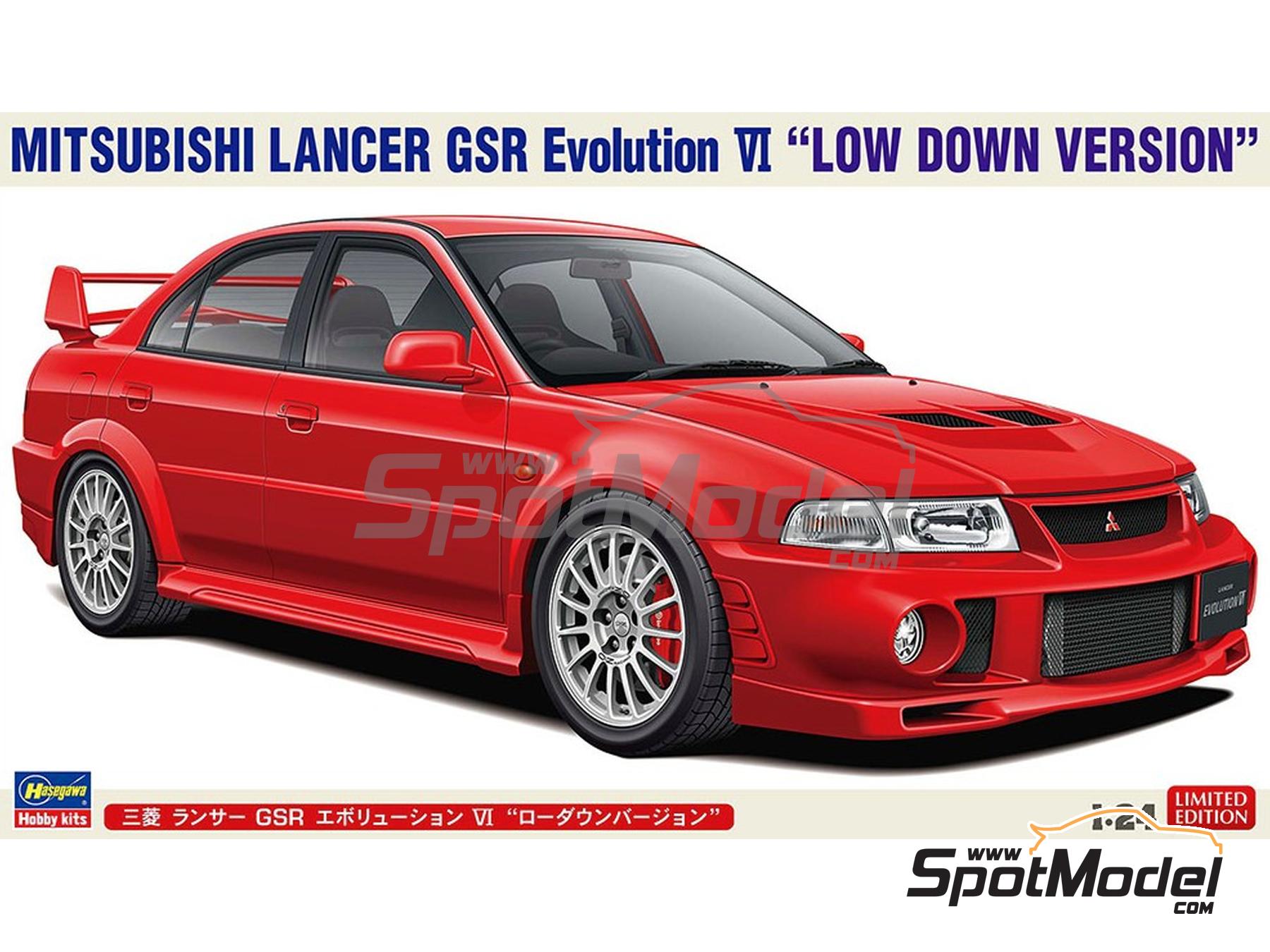 Image 1: Mitsubishi Lancer GSR Evolution VI "Low Down Version" | Car scale model kit in 1/24 scale manufactured by Hasegawa (ref.&nbsp;20803, also 4967834208032)
