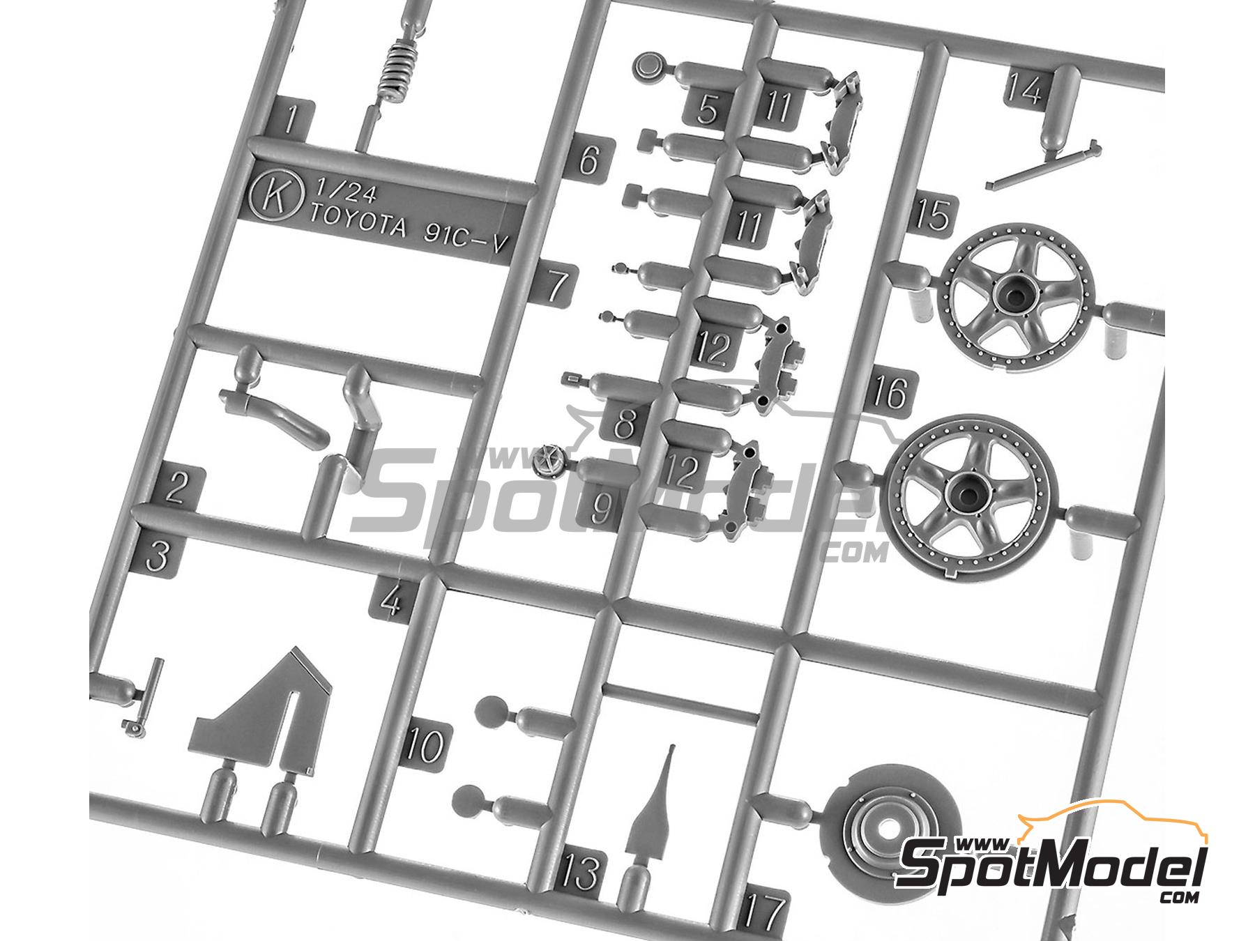 Image 25: Toyota 91C-V Tom's Team sponsored by Minolta - All Japan Sport Prototype Championship (JSPC) 1991 | Car scale model kit in 1/24 scale manufactured by Hasegawa (ref.&nbsp;21156, also 4967834211568, HC56 and 211568)