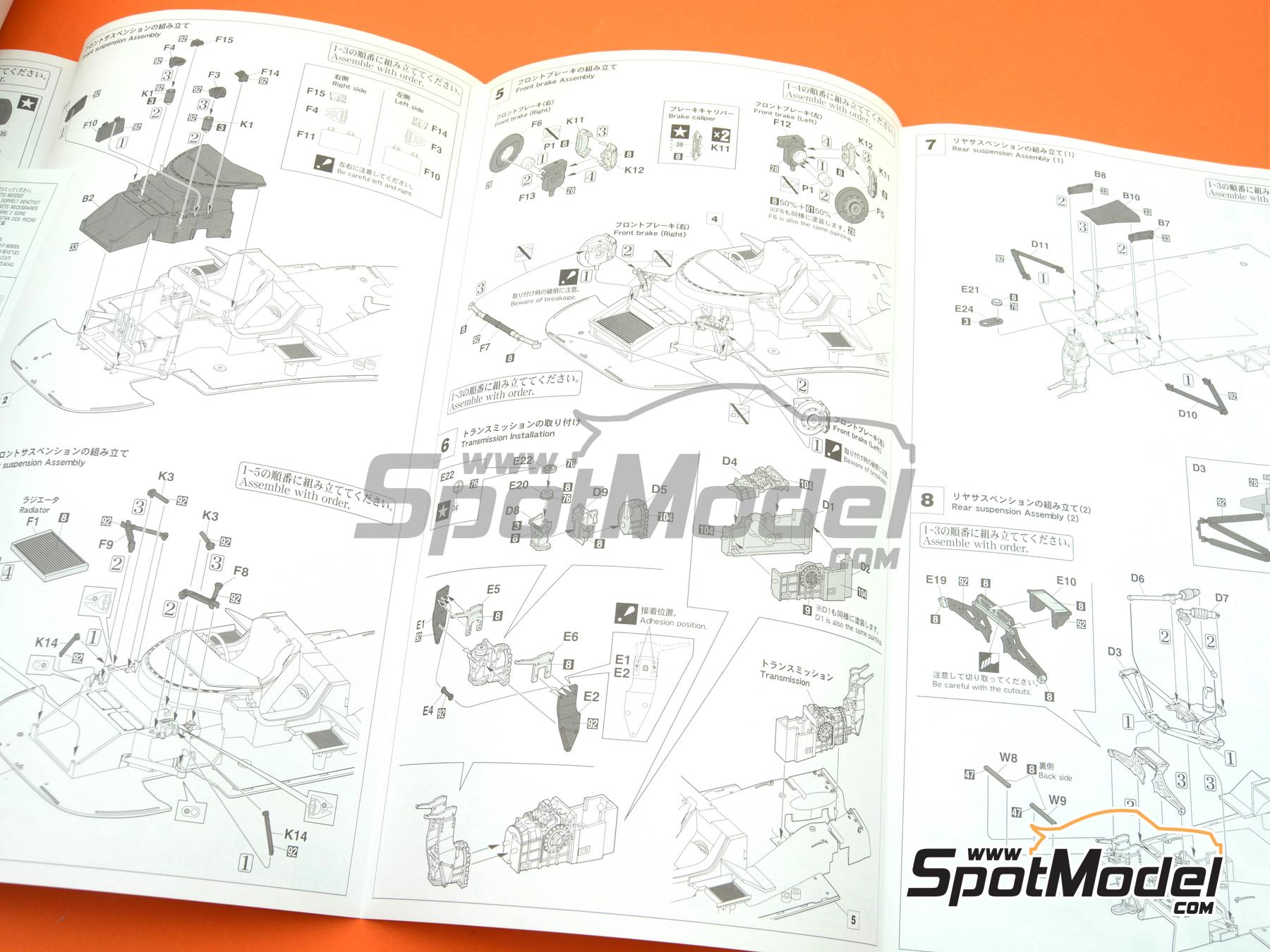 Image 40: Toyota 91C-V Tom's Team sponsored by Minolta - All Japan Sport Prototype Championship (JSPC) 1991 | Car scale model kit in 1/24 scale manufactured by Hasegawa (ref.&nbsp;21156, also 4967834211568, HC56 and 211568)