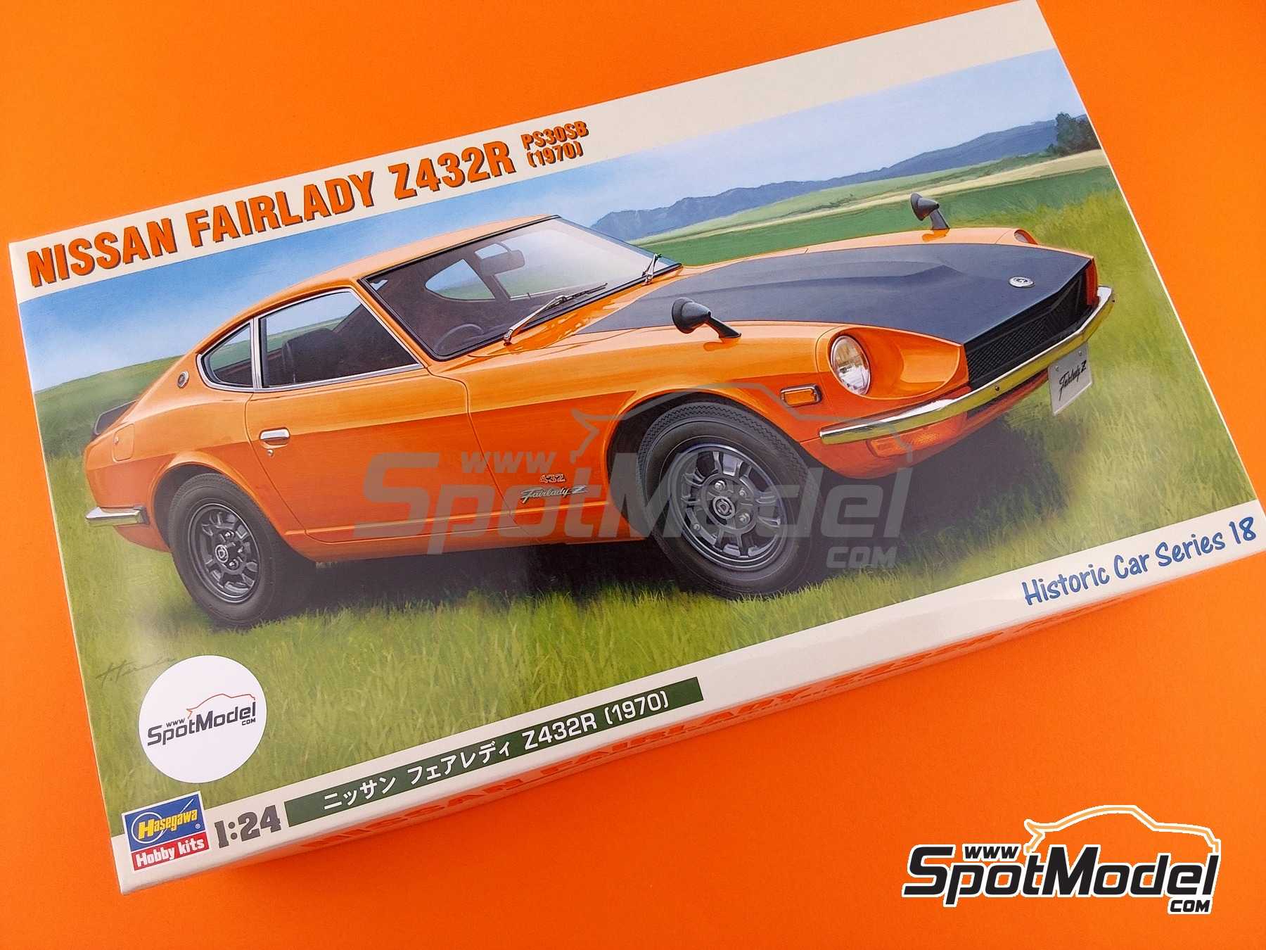 Image 3: Nissan Fairlady Z432R -  1970 | Car scale model kit in 1/24 scale manufactured by Hasegawa (ref.&nbsp;21218, also 4967834211186 and HC-18)