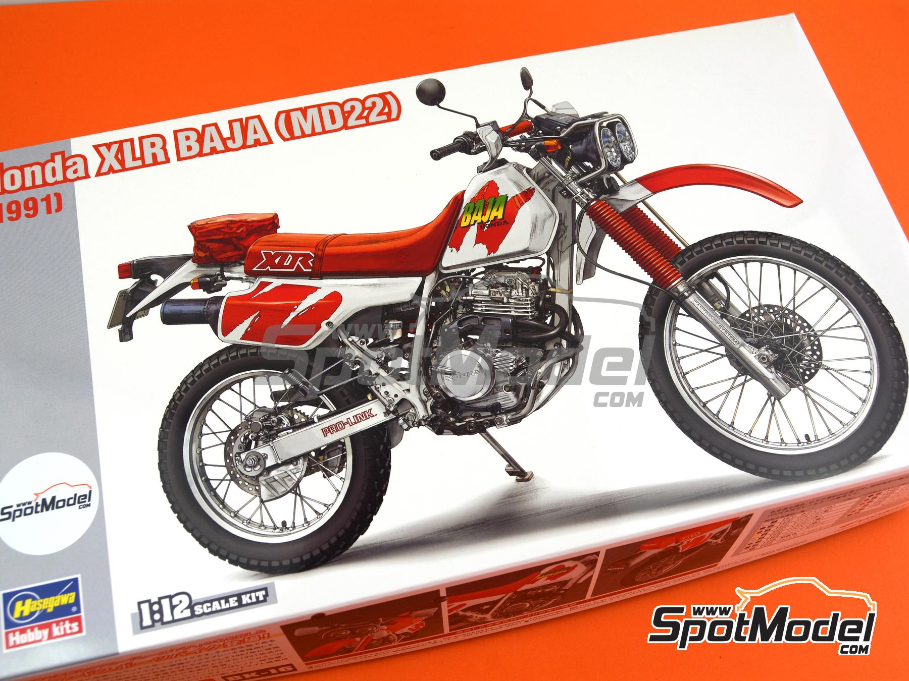 Image 26: Honda XLR Baja (MD22) -  1991 | Maqueta de moto en escala 1/12 fabricado por Hasegawa (ref. 21516, tambien 4967834215160 y BK16)