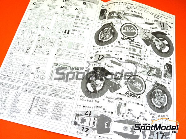 Image 9: Yamaha YZR500 0W98 Roberts Team sponsored by Lucky Strike - Motorcycle World Championship 1988 | Motorbike scale model kit in 1/12 scale manufactured by Hasegawa (ref.&nbsp;21707, also 4967834217072)