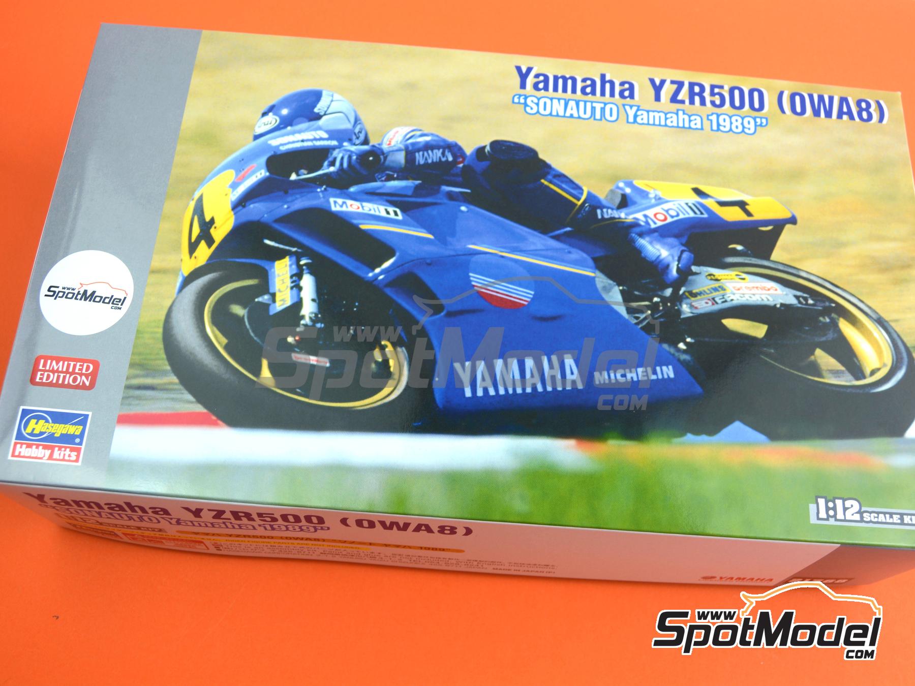 Image 12: Yamaha YZR500 0WA8 Sonauto Team - Motorcycle World Championship 1989 | Motorbike scale model kit in 1/12 scale manufactured by Hasegawa (ref.&nbsp;21768, also 4967834217683)